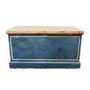 Antique Pine Blue Painted Blanket Chest Trunk