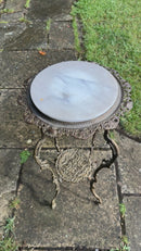 Vintage Brass Plant Stand with Marble Top