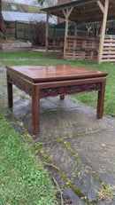 Square Vintage Oriental Hardwood Coffee Table