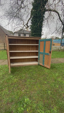 Antique Pine House Keepers / School Cupboard With Internal Shelving