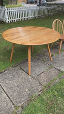 Vintage Ercol Drop-Leaf Dining Table and Chairs Set – Mid-Century Elm and Beech