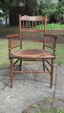 Brass Inlaid Boulle Work Style Occasional Armchair Chair