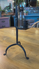 Early 19th Century Wrought Iron Rushnip Candlestick – Rare Antique Lighting Tool