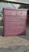 Elderberry Purple Painted Set of Victorian Chest of Drawers