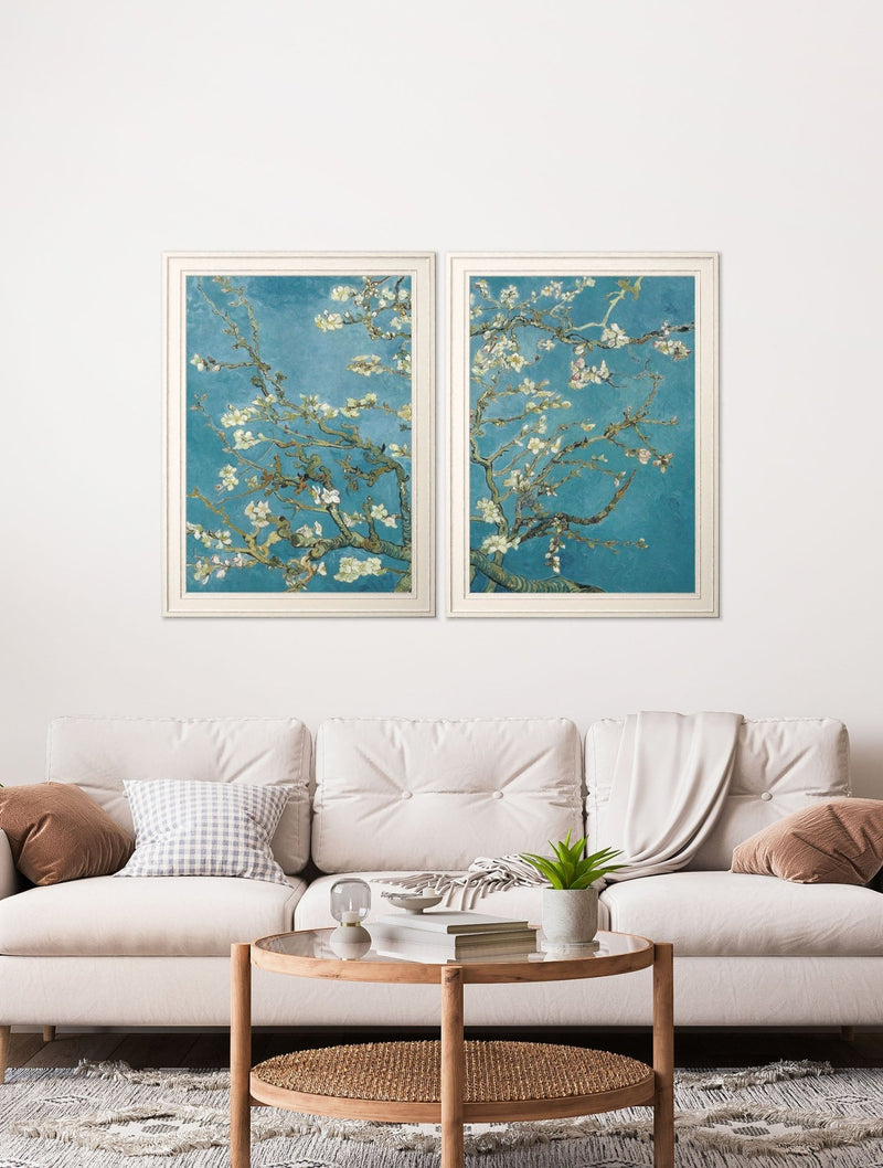 Quality Glass Fronted Framed Print, Almond Blossom - Vincent Van Gogh Set of 2 Prints Framed Wall Art PictureVintage Frog T/AFramed Print