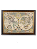Quality Glass Fronted Framed Print, c.1642 Map of the World Framed Wall Art PictureVintage Frog T/AFramed Print