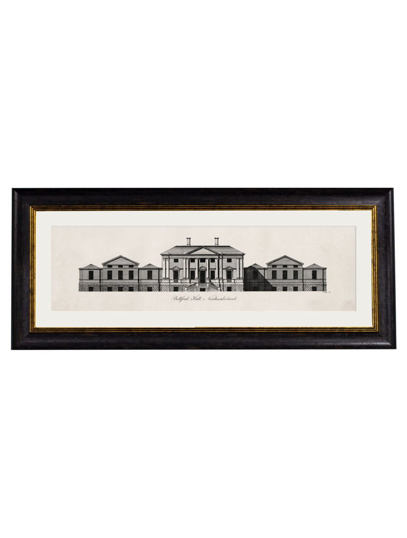 Quality Glass Fronted Framed Print, c.1737 Architectural Elevations of Stately Homes Framed Wall Art PictureVintage Frog T/AFramed Print