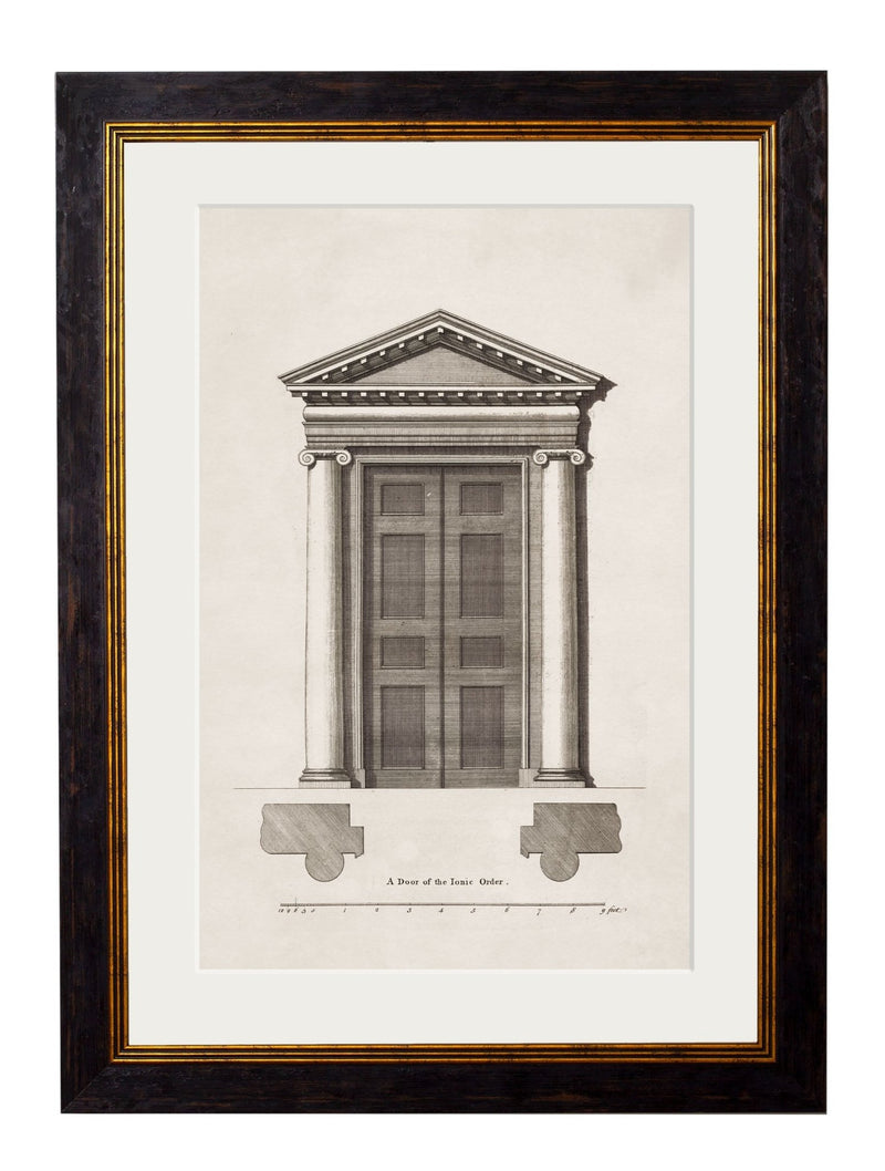 Quality Glass Fronted Framed Print, c.1756 Architectural Studies of Doors Framed Wall Art PictureVintage Frog T/AFramed Print