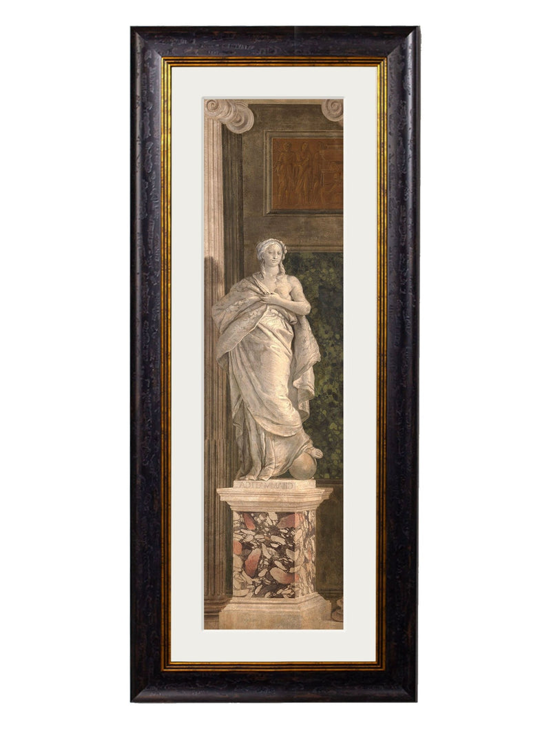 Quality Glass Fronted Framed Print, c.1760 Allegorical Figures Representing Grammar and Arithmetic Framed Wall Art PictureVintage Frog T/AFramed Print
