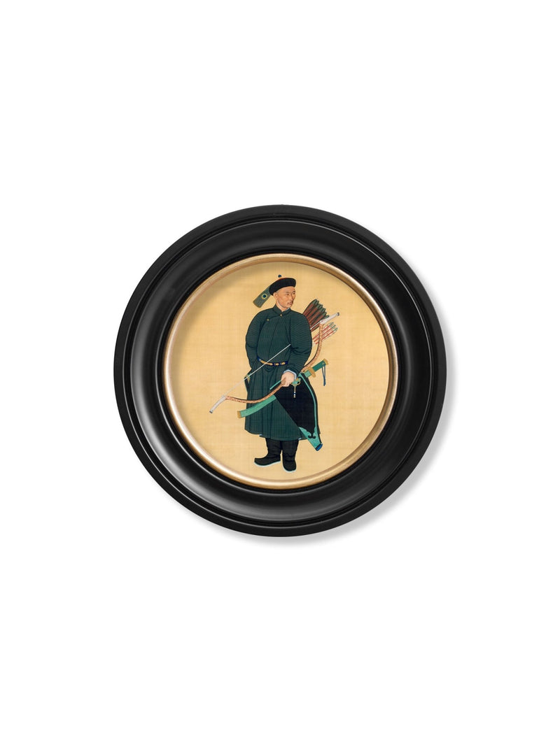 Quality Glass Fronted Framed Print, c.1760 Portrait of the Imperial Bodyguard - Round Framed Wall Art PictureVintage Frog T/AFramed Print