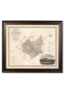 Quality Glass Fronted Framed Print, c.1830 County Maps of England Framed Wall Art PictureVintage Frog T/AFramed Print