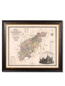 Quality Glass Fronted Framed Print, c.1830 County Maps of England Framed Wall Art PictureVintage Frog T/AFramed Print