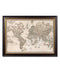 Quality Glass Fronted Framed Print, c.1838 Map of The World Framed Wall Art PictureVintage Frog T/AFramed Print