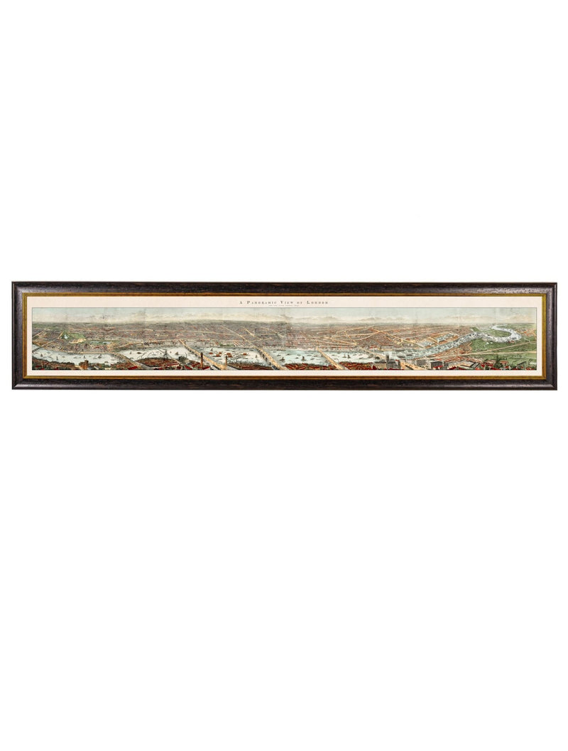 Quality Glass Fronted Framed Print, c.1845 Panoramic View of London and the River Thames Framed Wall Art PictureVintage Frog T/AFramed Print