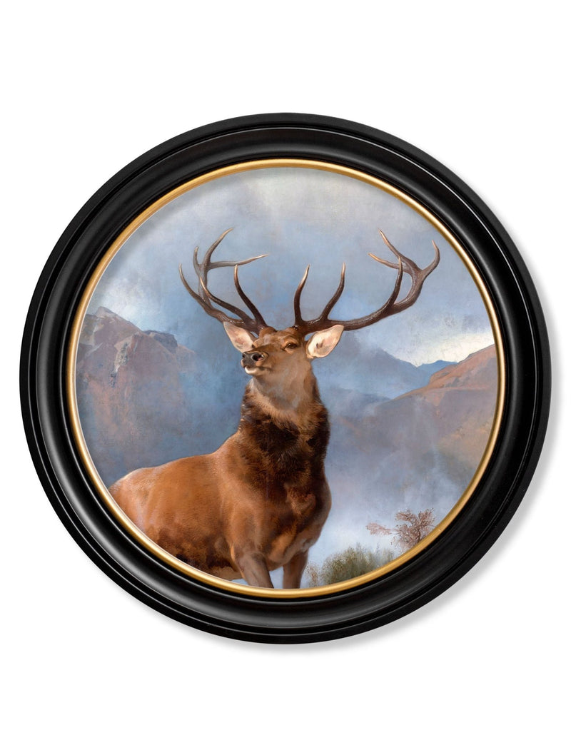 Quality Glass Fronted Framed Print, c.1851 Monarch of The Glen - Round Frame Framed Wall Art PictureVintage Frog T/AFramed Print