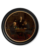 Quality Glass Fronted Framed Print, c.1876 The Chess Players - Thomas Eakins - Round Frame Framed Wall Art PictureVintage Frog T/AFramed Print