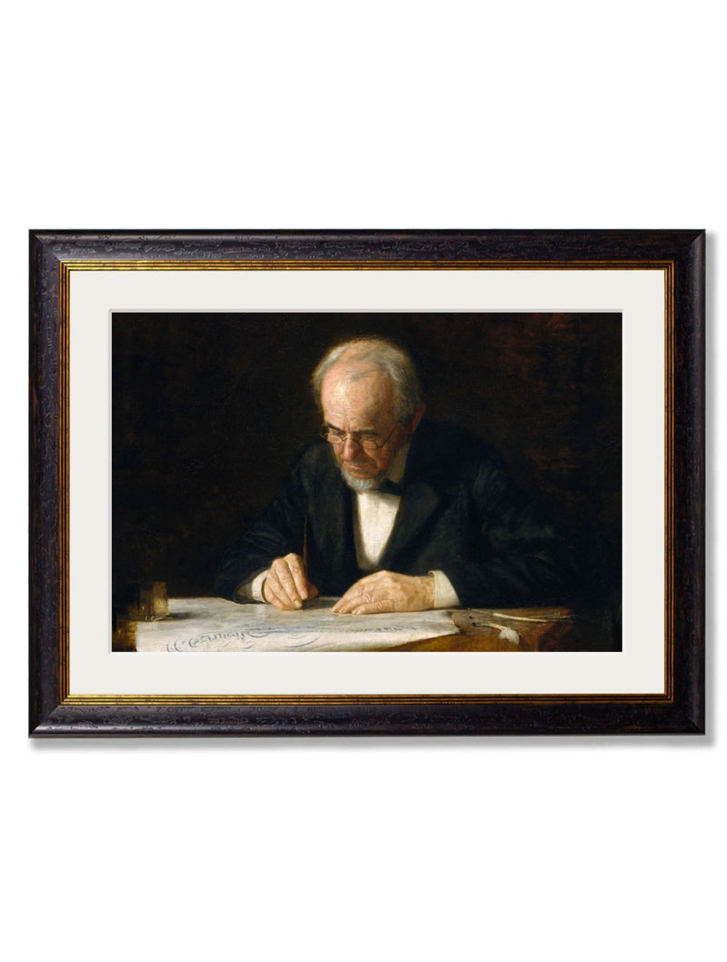 Quality Glass Fronted Framed Print, c.1882 The Writing Master - Thomas Eakins Framed Wall Art PictureVintage Frog T/AFramed Print