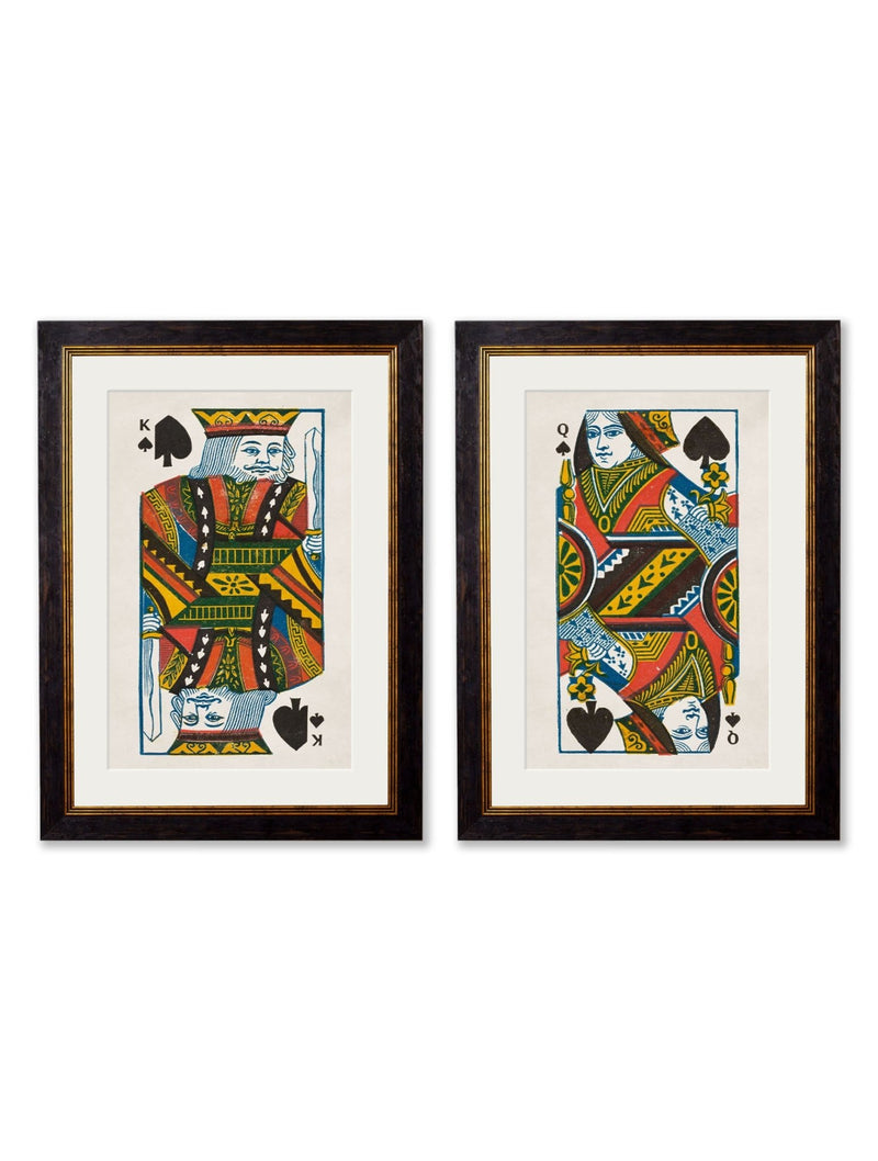 Quality Glass Fronted Framed Print, c1888 King & Queen of Spades Framed Wall Art PictureVintage Frog T/AFramed Print