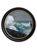 Quality Glass Fronted Framed Print, c.1895 Northeaster - Round Frame Framed Wall Art PictureVintage Frog T/AFramed Print