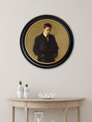 Quality Glass Fronted Framed Print, c.1900 The Thinker - Thomas Eakins - Round Frame Framed Wall Art PictureVintage Frog T/AFramed Print