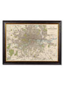 Quality Glass Fronted Framed Print, c.1905 County Map of London Framed Wall Art PictureVintage Frog T/AFramed Print