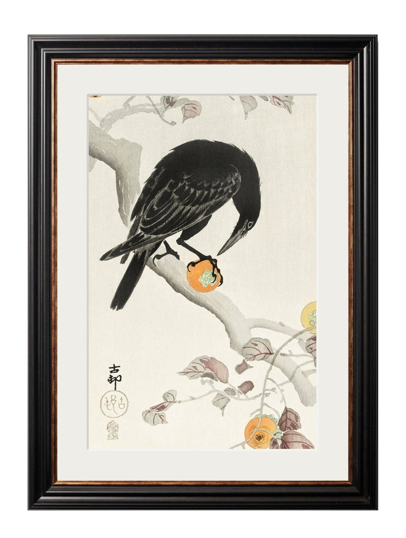 Quality Glass Fronted Framed Print, c.1910 Crows - Ohara Koson Framed Wall Art PictureVintage Frog T/AFramed Print