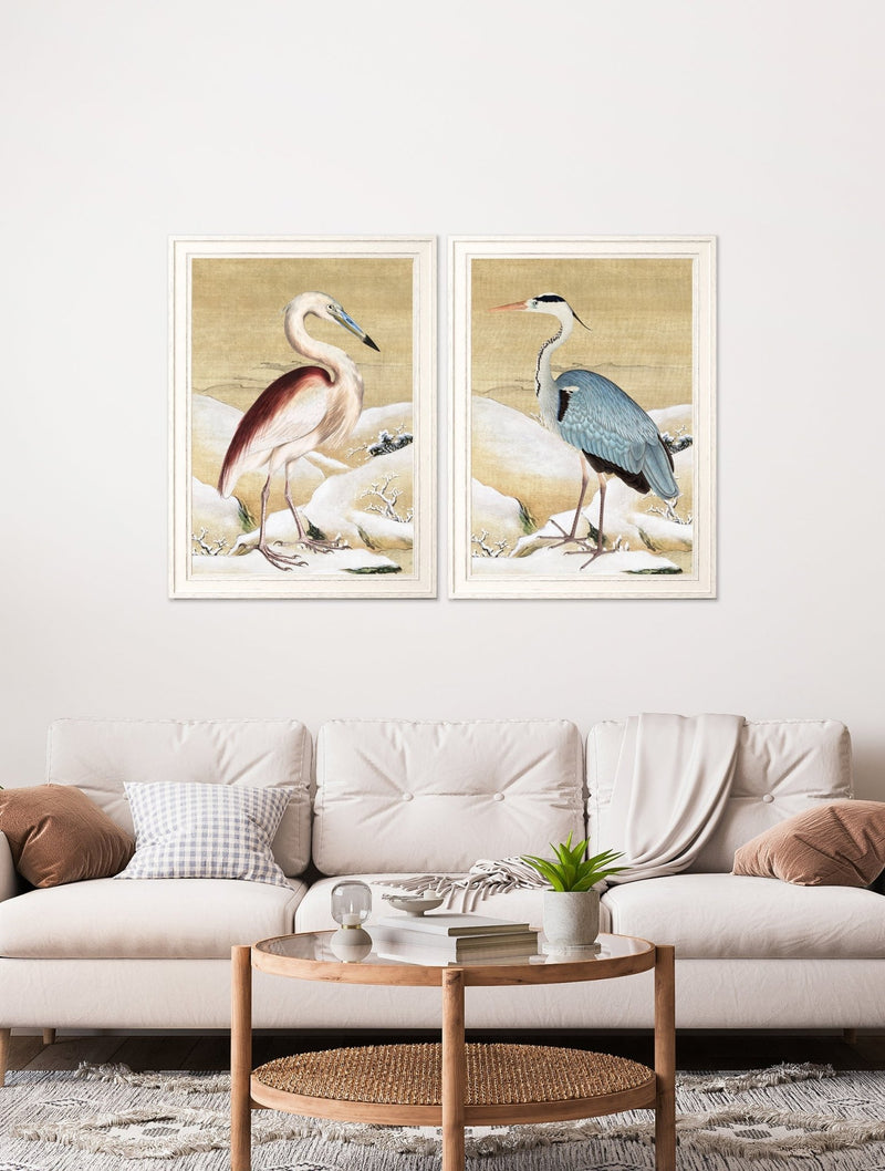 Quality Glass Fronted Framed Print, Heron Set of 2 Prints - Ram Das Framed Wall Art PictureVintage Frog T/AFramed Print