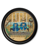Quality Glass Fronted Framed Print, Imperial Censor and His Wife - Round Framed Wall Art PictureVintage Frog T/AFramed Print