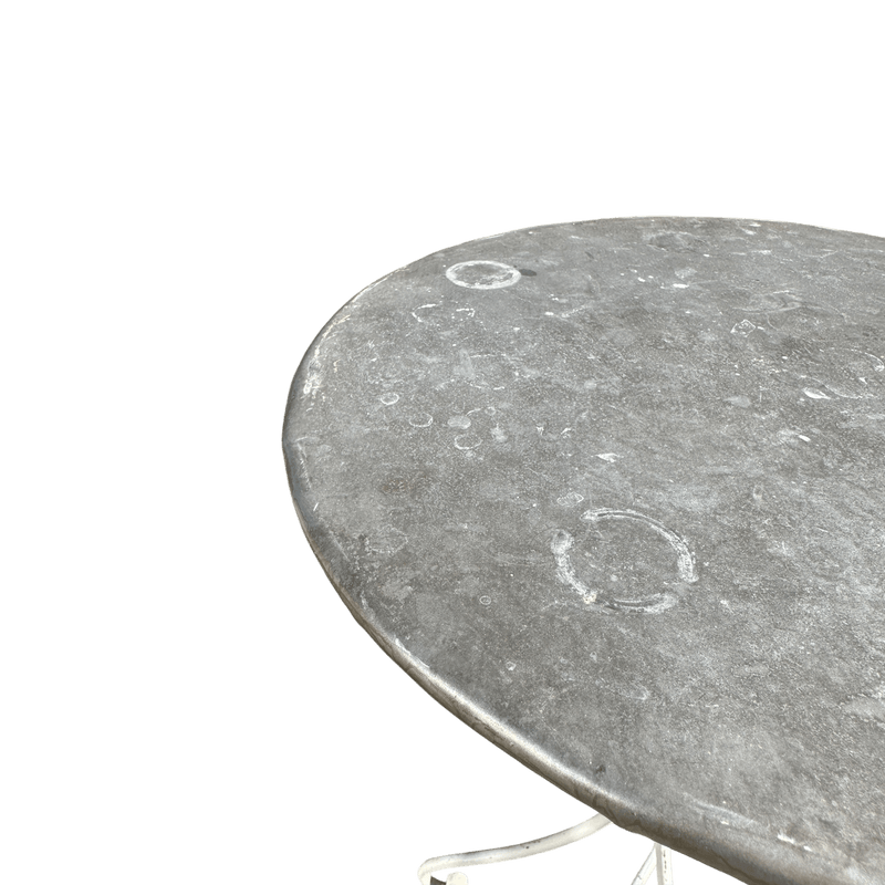 Round Zinc Topped Table With Metal Pedestal BaseVintage Frog