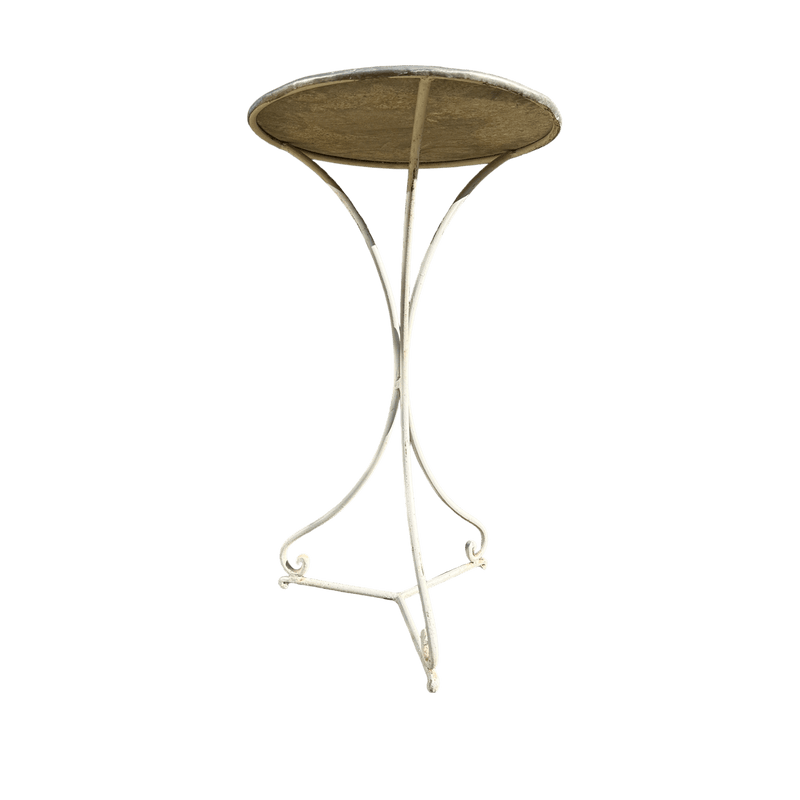 Round Zinc Topped Table With Metal Pedestal BaseVintage Frog