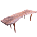 Rustic Handmade Wany Edge Wood Bench - Unique Artisan CraftsmanshipVintage Frog