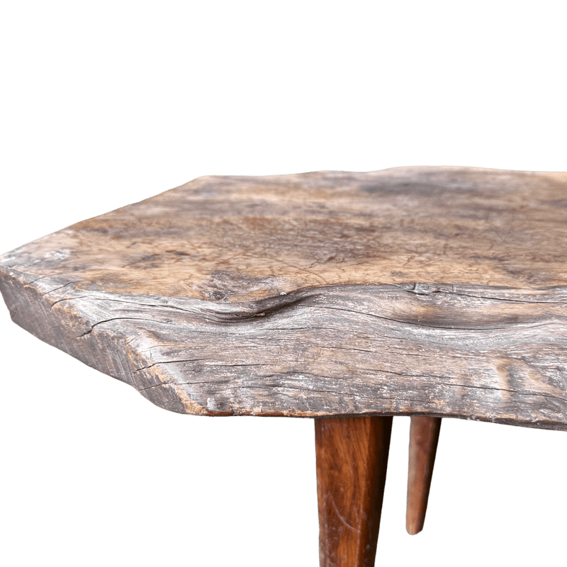 Rustic Handmade Wany Edge Wood Bench - Unique Artisan CraftsmanshipVintage Frog