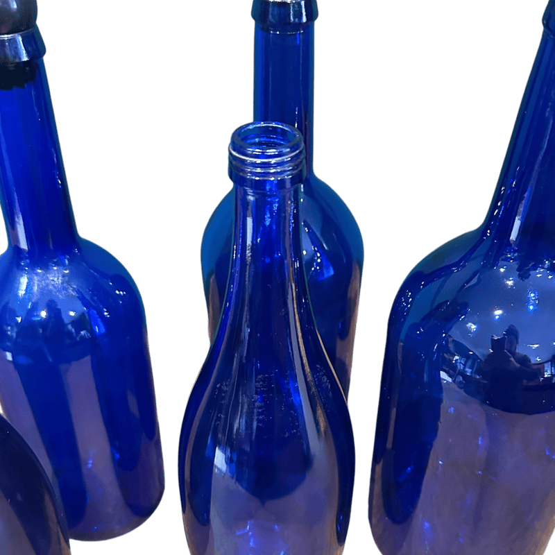 Selection of 6 Blue Coloured BottlesVintage Frog