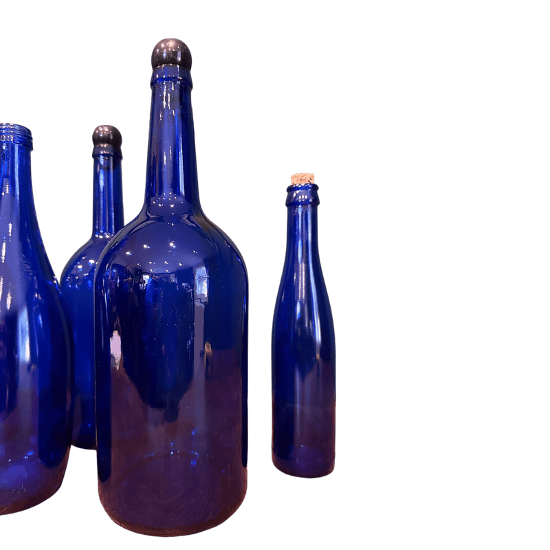 Selection of 6 Blue Coloured BottlesVintage Frog