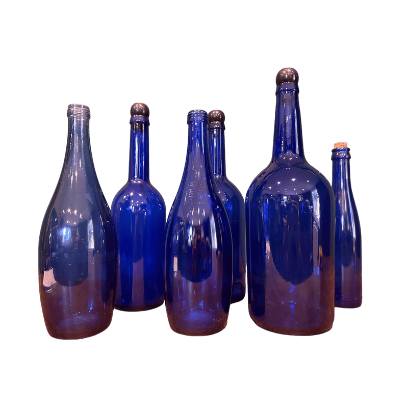 Selection of 6 Blue Coloured BottlesVintage Frog