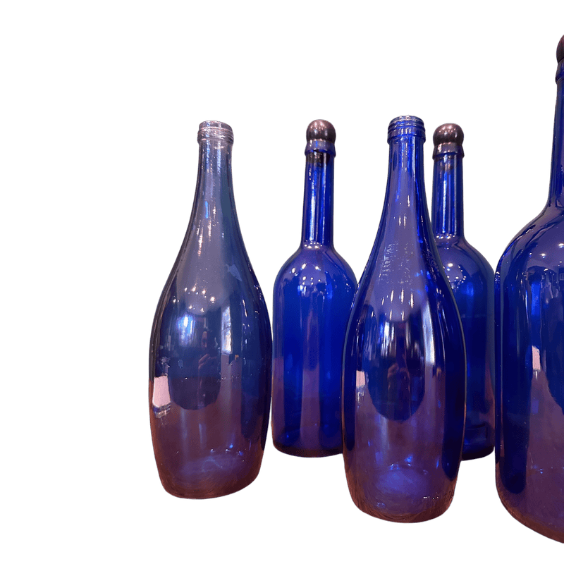 Selection of 6 Blue Coloured BottlesVintage Frog