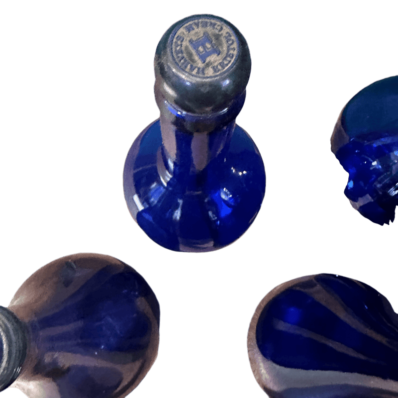 Selection of 6 Blue Coloured BottlesVintage Frog