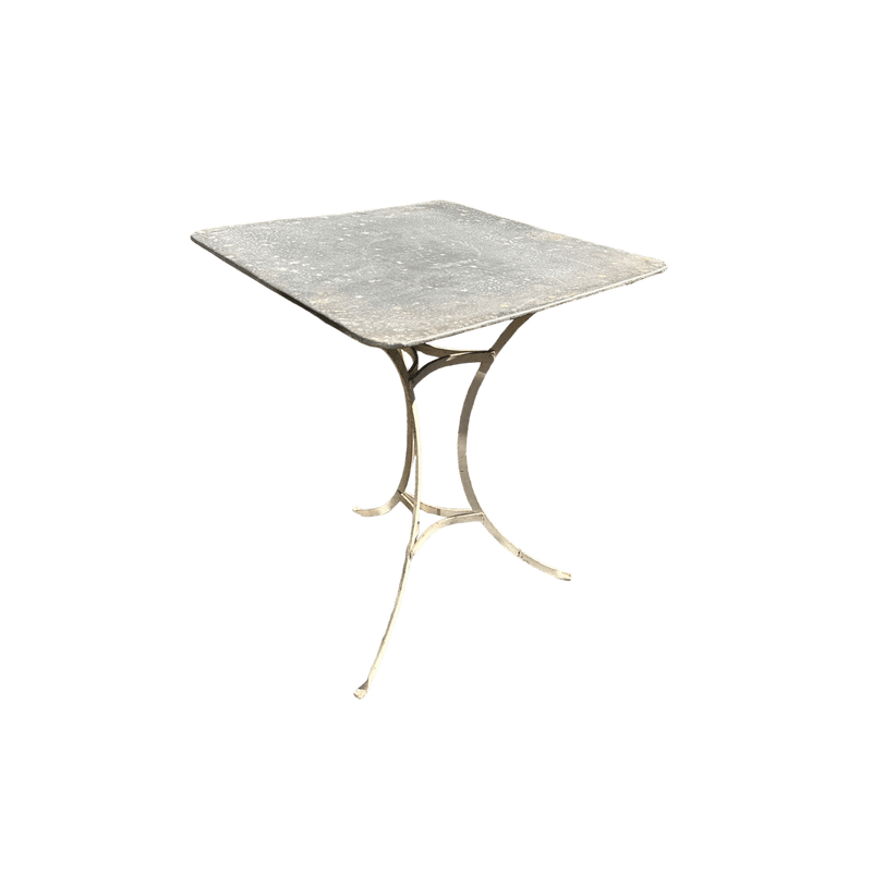 Square Zinc Topped Occasional Table with French Metal BaseVintage Frog