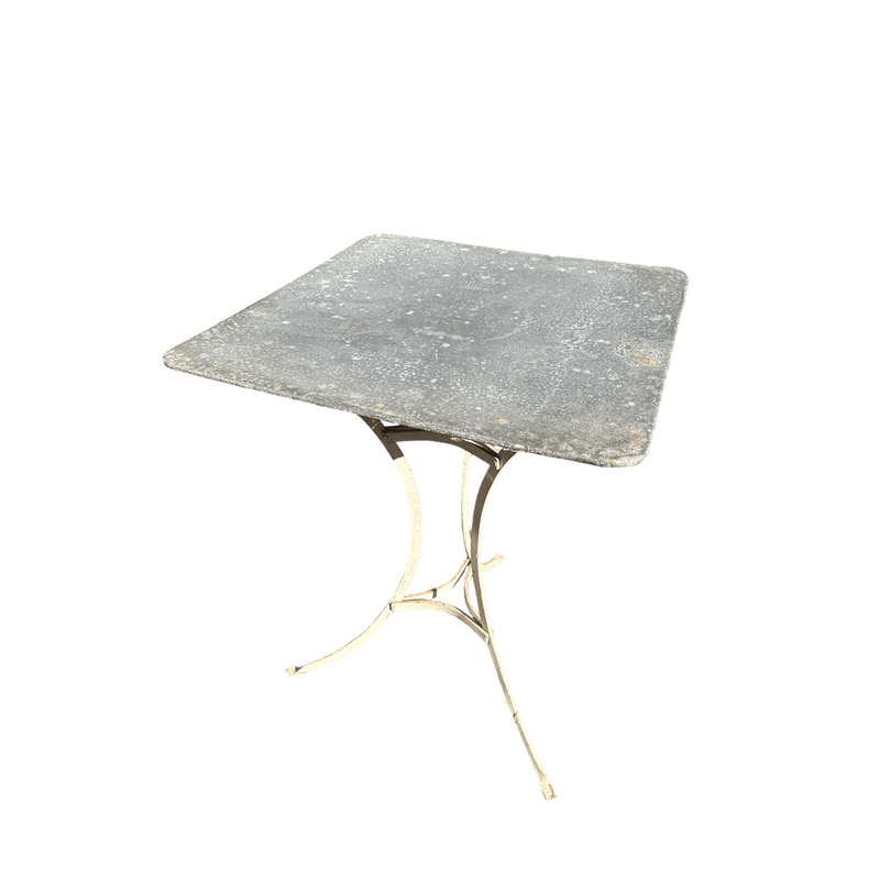 Square Zinc Topped Occasional Table with French Metal BaseVintage Frog