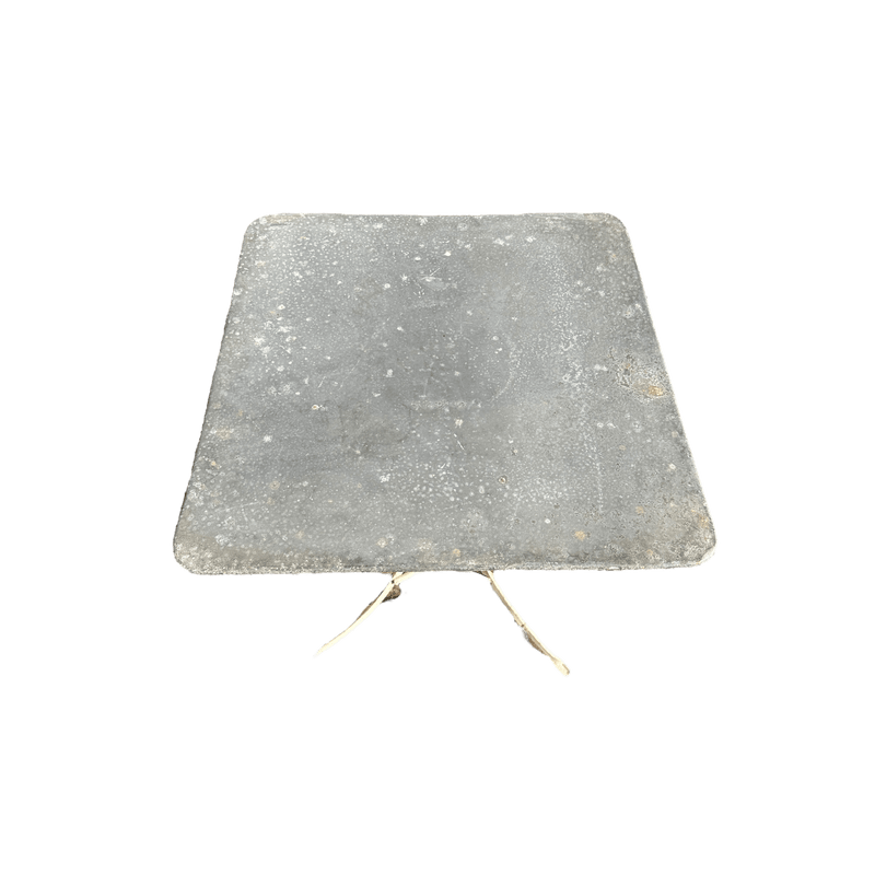 Square Zinc Topped Occasional Table with French Metal BaseVintage Frog