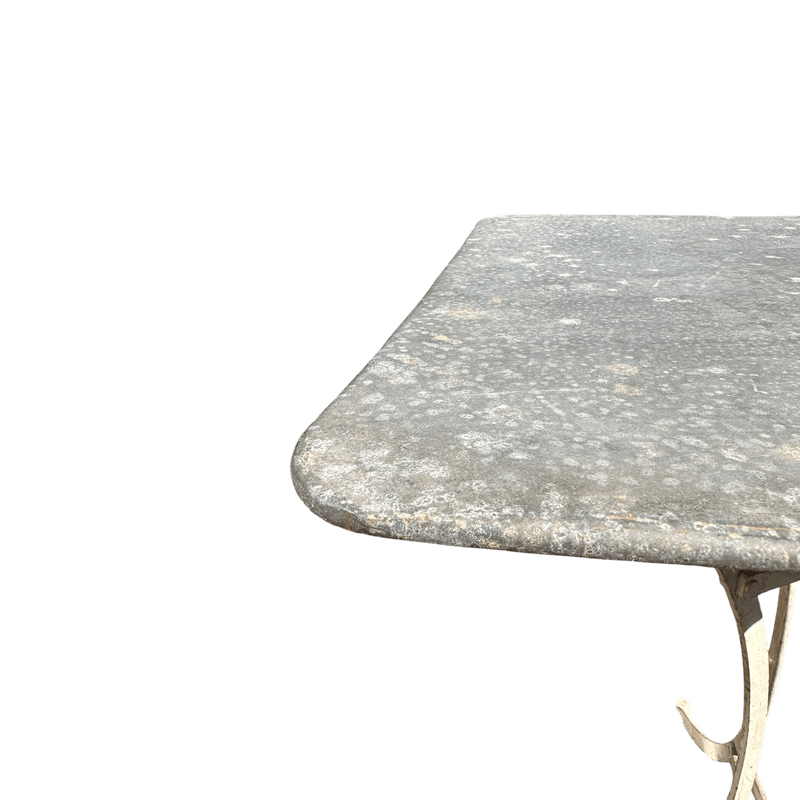 Square Zinc Topped Occasional Table with French Metal BaseVintage Frog