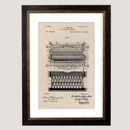 Victorian Typewriter Patent Design, Print of Vintage Typewriter Blueprint - 1900s Artwork Print. Framed Wall Art PictureVintage Frog T/APictures & Prints