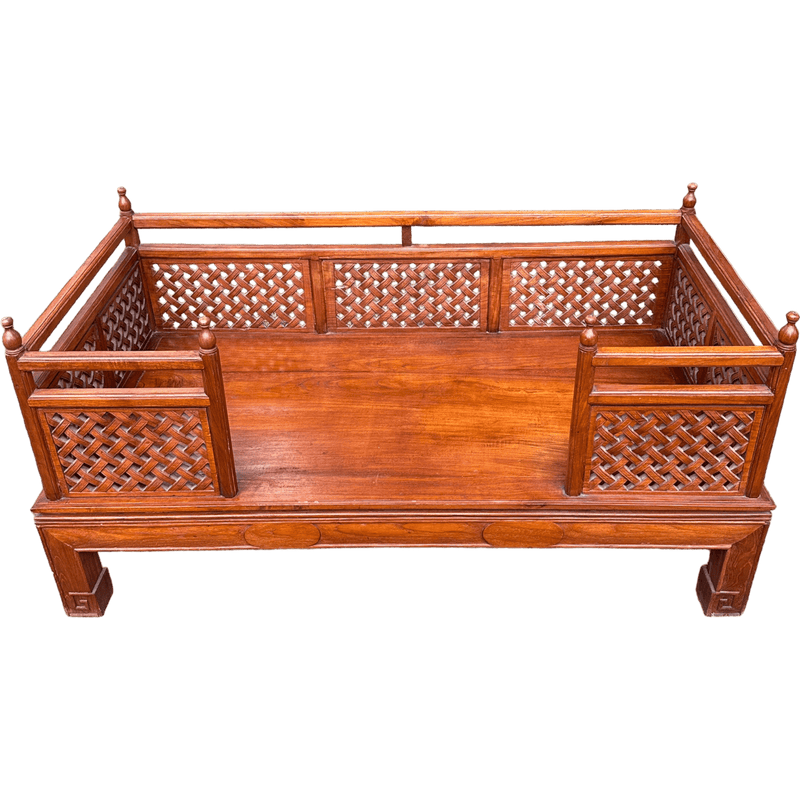 Vintage Asian Hardwood Large Daybed SofaVintage Frog