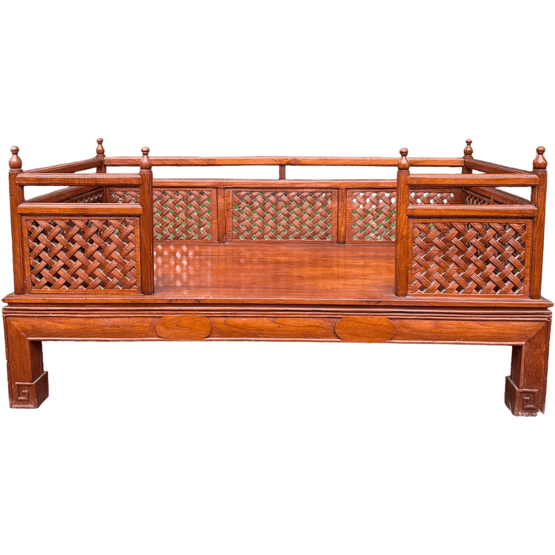 Vintage Asian Hardwood Large Daybed SofaVintage Frog