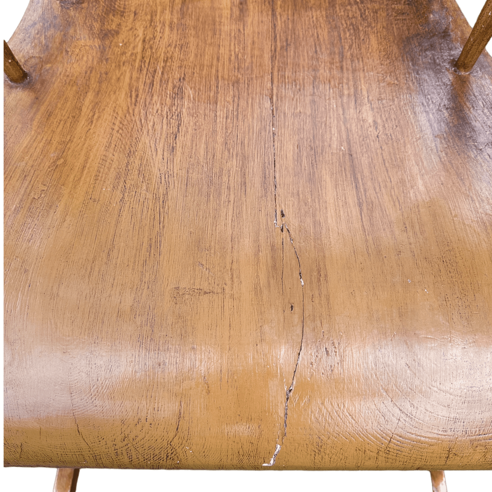 Vintage Danish Spindle Back Rocking Chair With Hand Painted Details