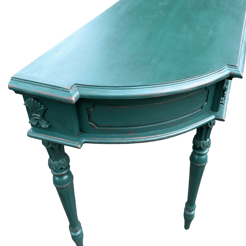 Vintage Green Painted Two Drawer Hall Console TableVintage Frog