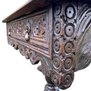 19th Century Carved Oak Hall Console TableVintage Frog