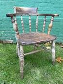 19th Century Elm Smokers Bow ArmchairVintage FrogFurniture