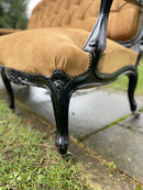 19th Century Louis XV Style Sofa or Canape, French Saloon Settee With Ebonised FrameVintage FrogFurniture
