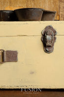 painted briefcase in fusion mineral paints buttermilk cream